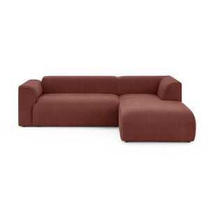 Menčestrová rohová pohovka v terakotovej farbe (pravý roh/s leňoškou) Merid – Ropez vyobraziť