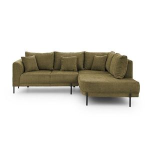 Zelená ženilková rohová pohovka (pravý roh/do L) Mauris – Ropez vyobraziť