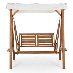 Drevená záhradná hojdačka v prírodnej farbe Noemi – Bizzotto vyobraziť