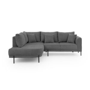 Tmavosivá ženilková rohová pohovka (ľavý roh/do L) Mauris – Ropez vyobraziť