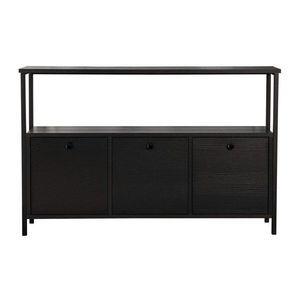Čierny matný konzolový stolík 29, 5x120 cm Solace – Kalune Design vyobraziť