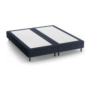 Tmavomodrá čalúnená dvojlôžková posteľ bez čela 140x200 cm Whale – Micadoni vyobraziť