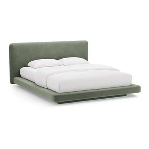 Zelená čalúnená dvojlôžková posteľ 160x200 cm Linea – Micadoni vyobraziť