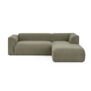 Zelená menčestrová rohová pohovka (pravý roh/s leňoškou) Merid – Ropez vyobraziť