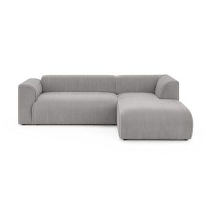 Svetlosivá menčestrová rohová pohovka (pravý roh/s leňoškou) Merid – Ropez vyobraziť