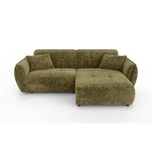 Zelená ženilková rohová pohovka (pravý roh/s leňoškou) Nelia – Ropez vyobraziť