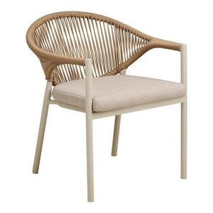 Béžová kovová/polstrovaná záhradná stolička Abela – House Nordic vyobraziť