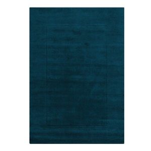 Tmavomodrý ručne tkaný vlnený koberec 120x170 cm Textured Wool Border – Flair Rugs vyobraziť