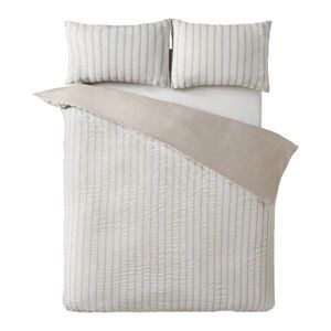 Béžové obliečky na jednolôžko 135x200 cm So Soft Seersucker Stripe – Catherine Lansfield vyobraziť