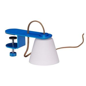 Modrá stolová lampa so skleneným tienidlom (výška 23 cm) Lure – Hübsch vyobraziť