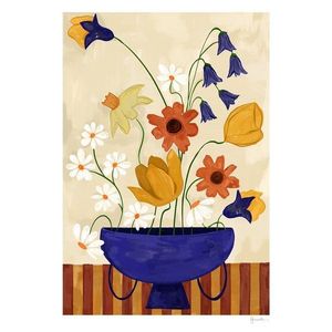 Plagát 30x40 cm Colourful Bunch in Blue Vase – Frankie Penwill – The Poster Club vyobraziť