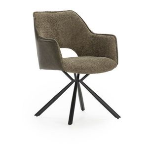 Zelené čalúnené jedálenské kreslá v súprave s podrúčkami 2 ks Mariel – Marckeric vyobraziť