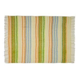 Žltá/zelená deka s prímesou vlny 140x200 cm Loom – Hübsch vyobraziť