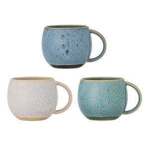 Modré/krémové hrnčeky v súprave 3 ks z kameniny 420 ml Harriet – Bloomingville vyobraziť