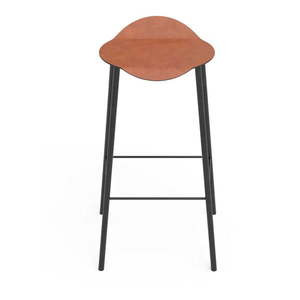 Koňakovohnedá kožená barová stolička Flamingo Bull – LIND DNA vyobraziť