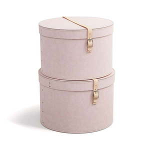 Svetloružové kartónové úložné boxy v súprave 2 ks s vekom ø 37, 5x25 cm Rut Restore Paper Laminate – Bigso vyobraziť
