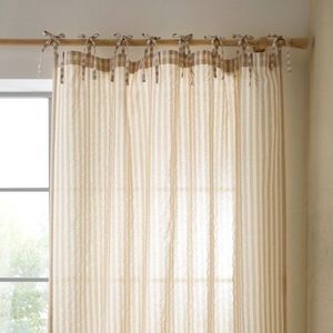 Béžový záves 140x183 cm Zanzibar Woven Stripe – Pineapple Elephant vyobraziť