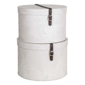 Krémovobiele kartónové úložné boxy v súprave 2 ks s vekom ø 37, 5x25, 5 cm Rut Paper Laminate – Bigso vyobraziť