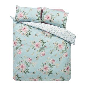 Modré 3-dielne obliečky na dvojlôžko 200x200 cm Avebury Floral – Catherine Lansfield vyobraziť