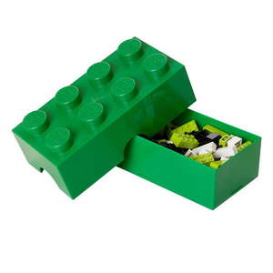 Tmavozelený plastový detský úložný box 20x10x7 cm – LEGO® vyobraziť