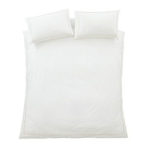 Biele/béžové obliečky na jednolôžko z bavlneného perkálu 135x200 cm Contrast Trim – Bianca vyobraziť