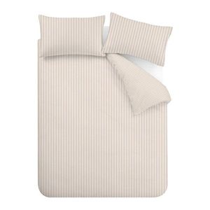 Béžové obliečky na jednolôžko 135x200 cm Epping Textured Stripe – Catherine Lansfield vyobraziť