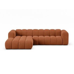 Ženilková rohová pohovka v tehlovej farbe (ľavý roh/s leňoškou) Lupine – Micadoni vyobraziť