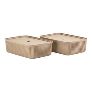 Svetlohnedé úložné boxy v súprave 2 ks s vekom 48x32x20, 5 cm Pulp – Zone vyobraziť