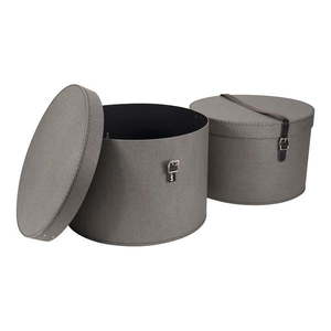 Sivé kartónové úložné boxy v súprave 2 ks s vekom ø 37, 5x25, 5 cm Rut Canvas Paper Laminate – Bigso vyobraziť