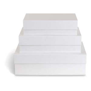 Biele kartónové úložné boxy v súprave 3 ks s vekom 42, 5x29, 5x13 cm Kian Paper Laminate – Bigso vyobraziť