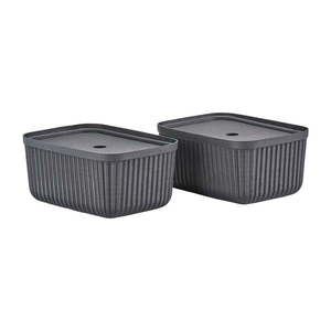 Čierne úložné boxy v súprave 2 ks s vekom 32x23x20, 5 cm Pulp – Zone vyobraziť