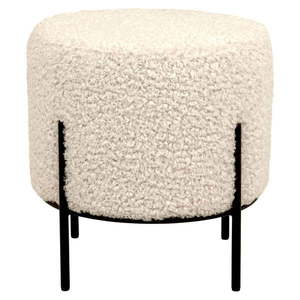 Krémovobiely taburet z umelej kožušiny Alford – House Nordic vyobraziť