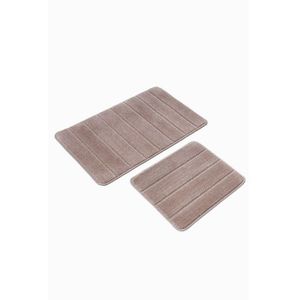 Hnedé kúpeľňové predložky v súprave 2 ks 50x80 cm Yeni Cizgli – Foutastic vyobraziť