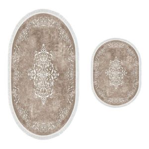 Taupe kúpeľňové predložky v súprave 2 ks 60x100 cm – Foutastic vyobraziť