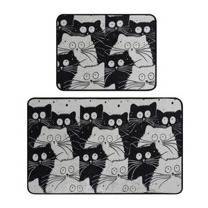 Čierne/sivé kúpeľňové predložky v súprave 2 ks 60x100 cm White Cats – Foutastic vyobraziť