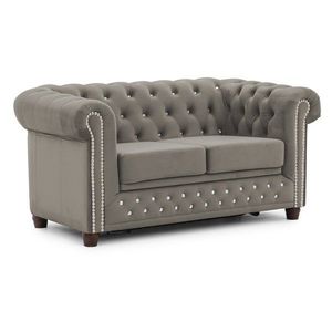 Sivá zamatová rozkladacia pohovka 148 cm York Blik – Ropez vyobraziť