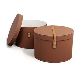 Hnedé kartónové úložné boxy v súprave 2 ks s vekom ø 37, 5x25 cm Rut Restore Paper Laminate – Bigso vyobraziť