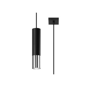 Čierne/v striebornej farbe kovové závesné svietidlo ø 8 cm Longbot – Sollux vyobraziť