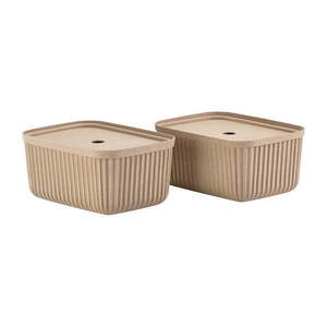 Svetlohnedé úložné boxy v súprave 2 ks s vekom 32x23x20, 5 cm Pulp – Zone vyobraziť