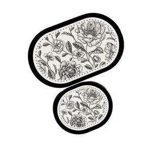 Čierno-biele kúpeľňové predložky v súprave 2 ks 60x100 cm Rasse – Foutastic vyobraziť