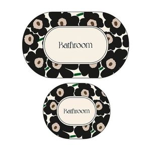 Čierne/béžové kúpeľňové predložky v súprave 2 ks 60x100 cm Oweld – Foutastic vyobraziť