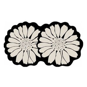 Čierna/krémovobiela kúpeľňová predložka 70x120 cm Flor Extrana – Foutastic vyobraziť