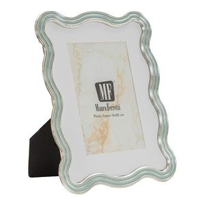 Svetlomodrý/v striebornej farbe kovový/sklenený stojací rámček 17, 5x22, 5 cm Elizabeth – Mauro Ferretti vyobraziť