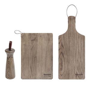 Servírovací drevený mlynček a dosky v súprave 3 ks 52, 5 x 18 cm – Bonami Selection vyobraziť