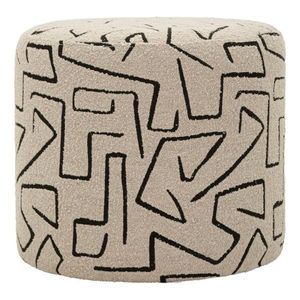 Béžový taburet z textílie buklé Nairobi – Mauro Ferretti vyobraziť