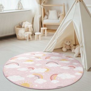 Ružový prateľný detský hrací koberec ø120 cm Rainbow World – Mila Home vyobraziť