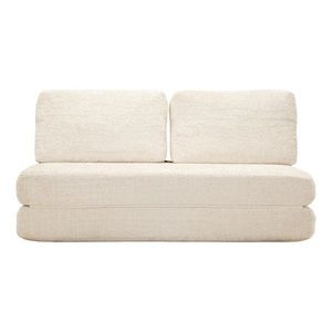 Biela rozkladacia pohovka z textílie buklé 150 cm Faster – Mauro Ferretti vyobraziť