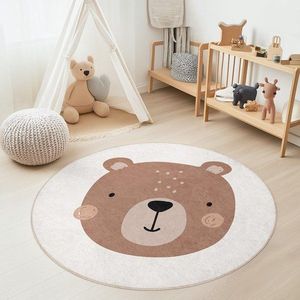 Hnedý/krémovobiely prateľný detský hrací koberec ø150 cm Teddy Bear – Mila Home vyobraziť