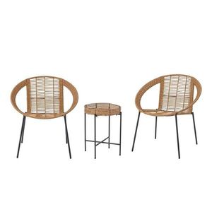 Záhradná lounge súprava z umelého ratanu v prírodnej farbe pre 2 osoby Dudine – Bloomingville vyobraziť