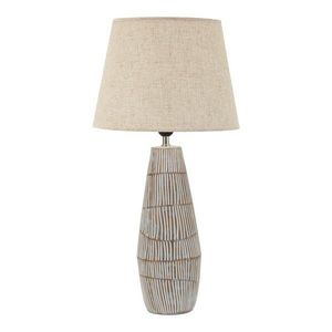 Krémovobiela stolová lampa s textilným tienidlom (výška 69, 5 cm) Hanoi – Mauro Ferretti vyobraziť